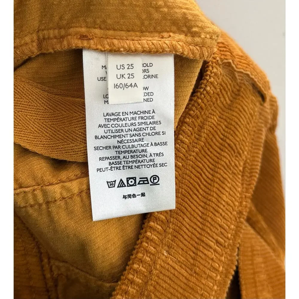 Anthropologie Pilcro High Rise Bootcut Corduroy Pants Cedar Mustard Yellow 25 - Picture 10 of 14